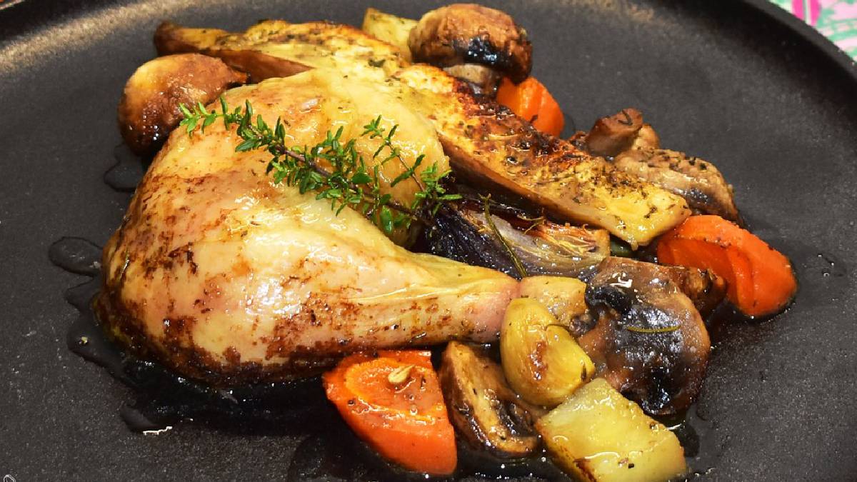 Pollo al horno con verduras | Luladu